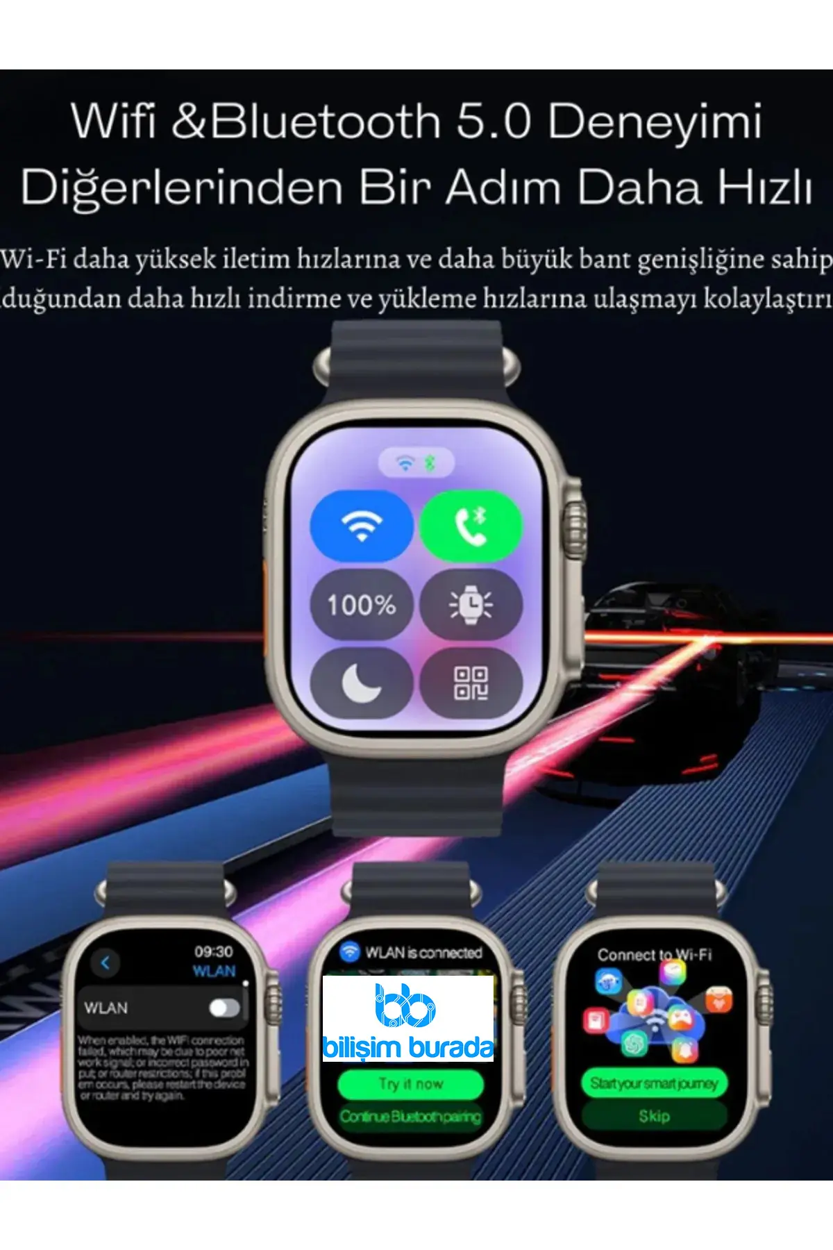  Hk10 Ultra 3 Wifi Modeli 2-02 Inç Uyumlu Amoled Ekran Akıllı Saat App Store Kordon Gri